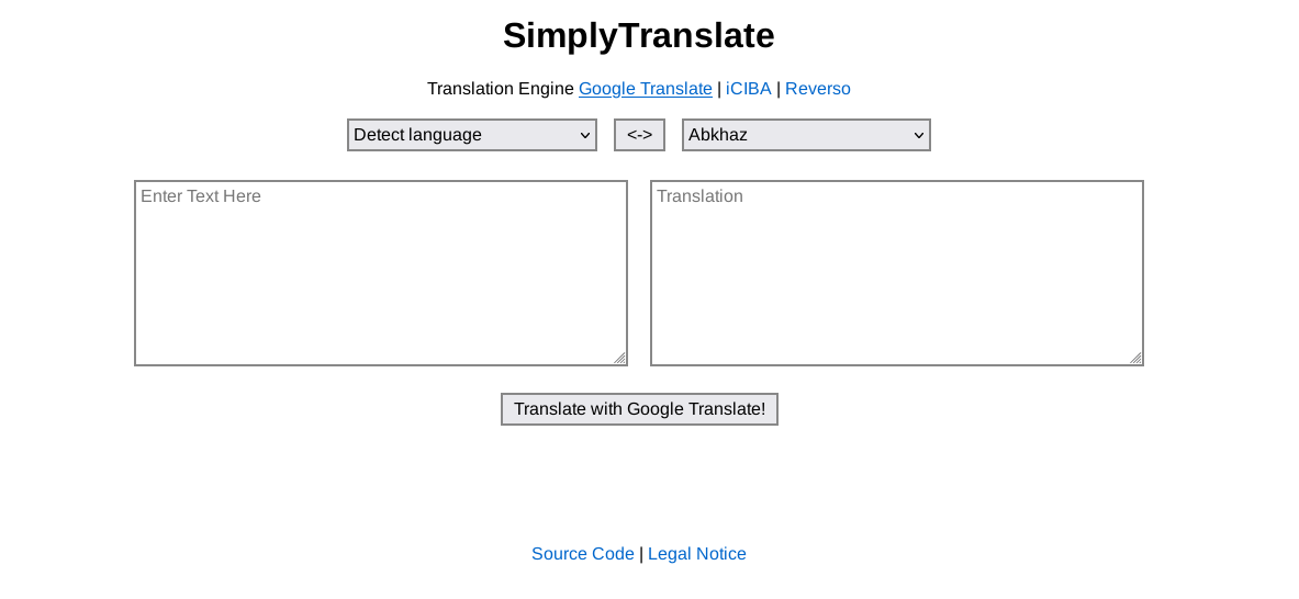 How to translate over tor without Javascript: SimplyTranslate